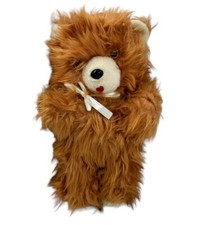 Shaggy Teddy Bear Vintage Plush Brown Furry Hairy Woodland Forest Stuffed Animal