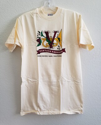 NWOT VTG HANES Single Stitch T Shirt Adult M S/S Band Review RESERVE Napa CA USA