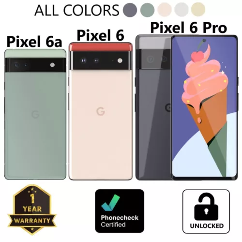 Google Pixel 6 | 6a | 6 Pro - 128 GB (Unlocked) Smartphone - Excellent