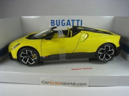BUGATTI MISTRAL 2023 1/18 BBURAGO (YELLOW) - Imagen 3 de 4
