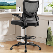 Drafting Chair, Tall Office Chair with 2D Lumbar Support, Standing Desk Chair wi