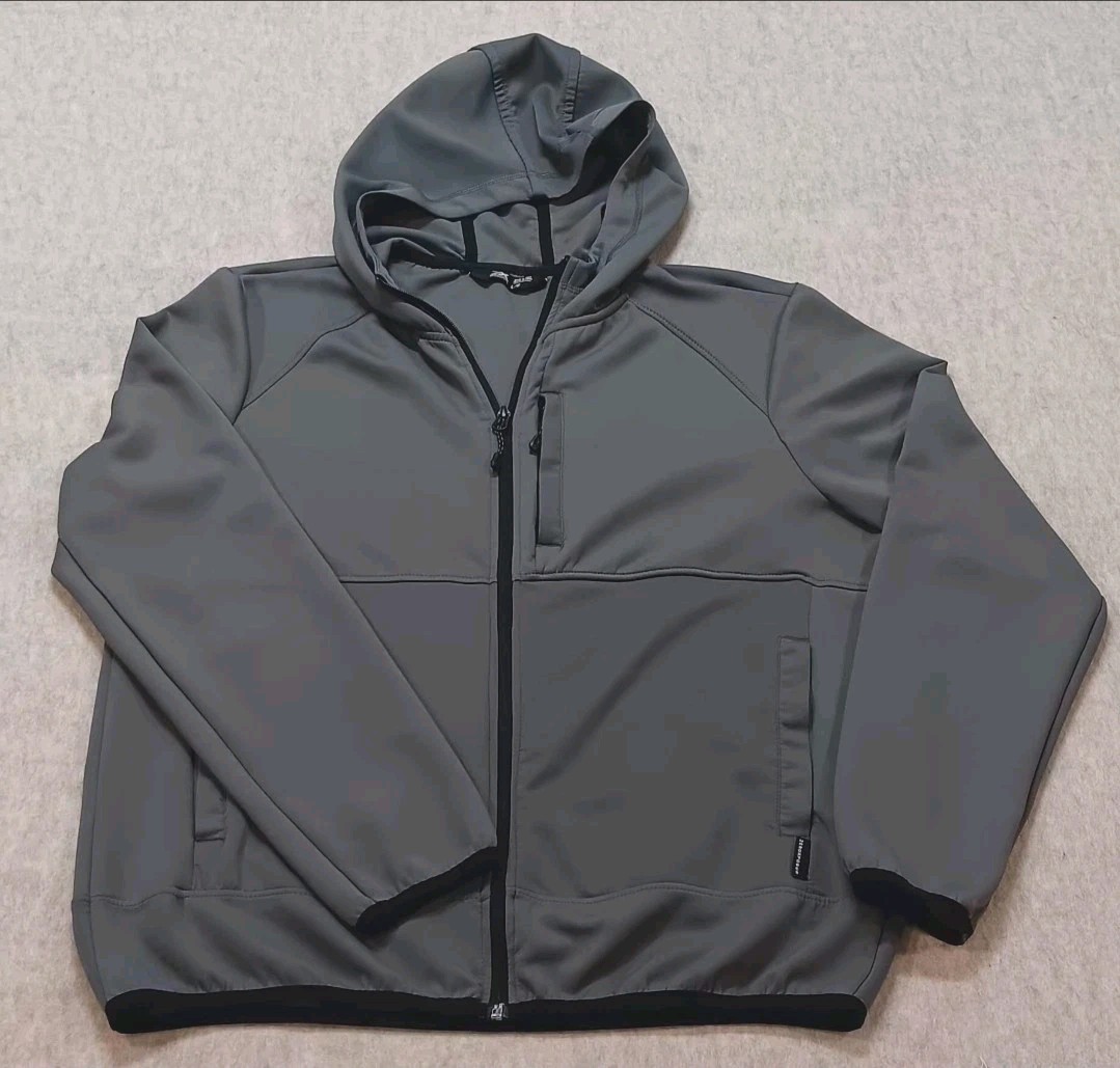 Men's Zero Exposure Performance Full Zip Jacket Gray Hooded Soft Shell Utility