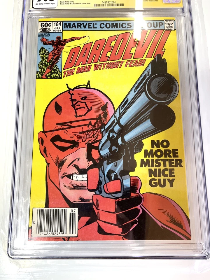 Daredevil #184 Firmado + Esbozado por Frank Miller 1982 Punisher App. CGC SS 9.6 Foto 2 de 4