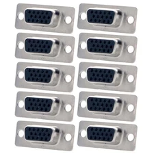 10 Pcs DB15 Female HD15 15-Pin D-SUB VGA SVGA Connector Solder Cup Socket