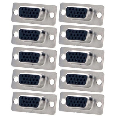 10 Pcs DB15 Female HD15 15-Pin D-SUB VGA SVGA Connector Solder Cup Socket