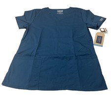 Cherokee Workwear Core Stretch Women Teal V Neck Scrub Top Size S WW630