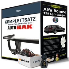 Für ALFA ROMEO 159 Sportwagon Typ 939 Anhängerkupplung starr +eSatz 7pol uni 06-
