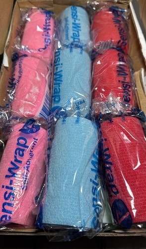 Sensi-Wrap Self Adherent Assorted Colors Dynarex 18 Rolls - Picture 1 of 10