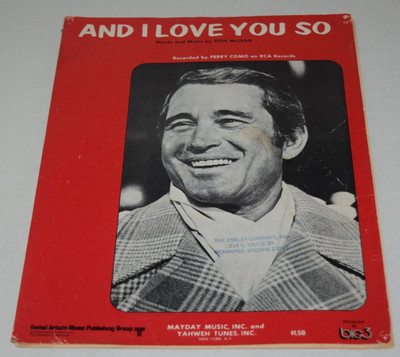 Vintage Sheet Music And I So Love You - Don Mclean Recorded by Perry Como 1970