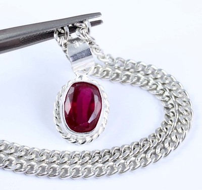 6.95 Ct/9 mm Natural Red Painite Cushion Gemstone Certified Pendant SEE VDO