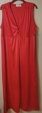 VTG Vassarette Nightgown Large Red Full-Length Lingerie Nylon Empire Waist READ