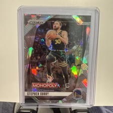 2024-25 Panini Prizm Monopoly - Stephen Curry White Cracked Ice #83 Warriors SP