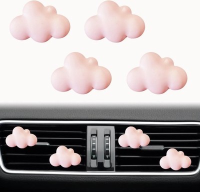 4 Pcs Pink Cloud Air Fresheners - Cute Car Diffuser Vent Clips - Interior Dec...