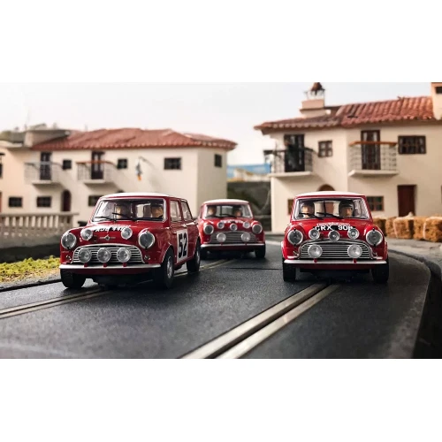 MINI RALLY MONTE CARLO 1965 TRIPLE PACK SLOT 1:32 Scalextric Slot Modellino Nuov - Immagine 2 di 2