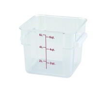 Winco Square Storage Container, 6-Quart,Clear