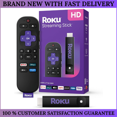 Roku Streaming Stick HD with Voice Remote Free Live TV Streaming Device for TV