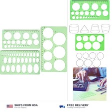 3 pack circle oval template stencil set plastic 7.87 9.84 inch drawing rulers