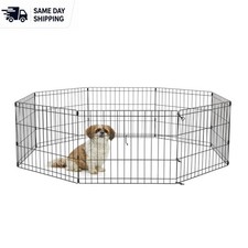 Portable 18-Inch Foldable Dog Exercise Pen - ...