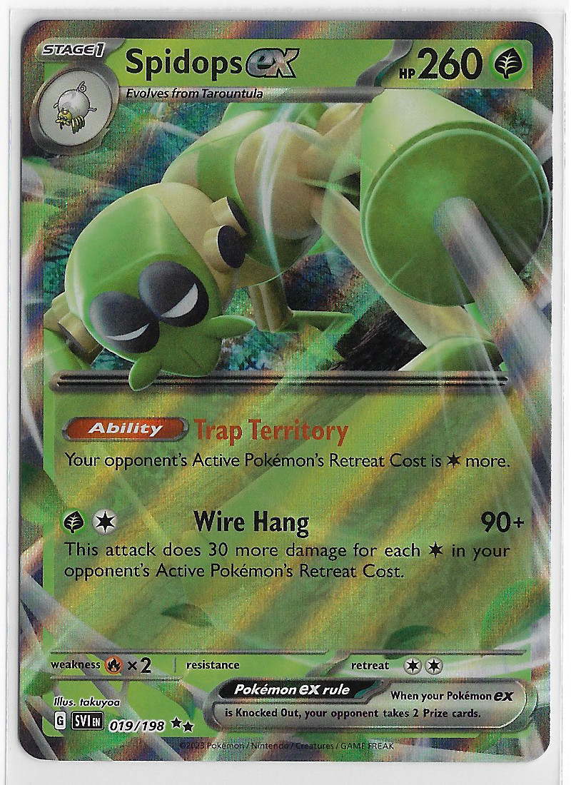 POKEMON TCG Scarlet & Violet - Base Set NM Double Rare HOLO #019/198 SPIDOPS ex