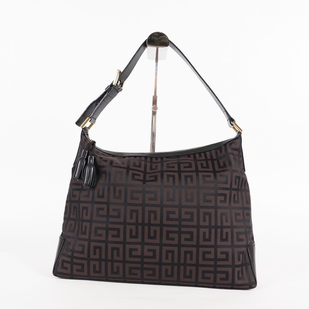 GIVENCHY 4G Monogram Leather Shoulder Bag Black Tassel Charm Auth From Japan thumbnail 10