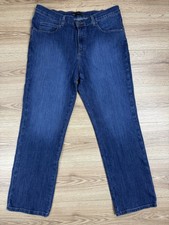LEE RIDERS Women's Size 16 M Mid-Rise Relaxed Fit Straight Leg Blue Denim Jeans