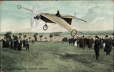 Postcard L'Aeroplane Esault Peltery, aviation pioneer, spectator,... - 3415096