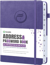Address Book with Alphabetical Tabs, Hardcover Password Book, Address Organizer