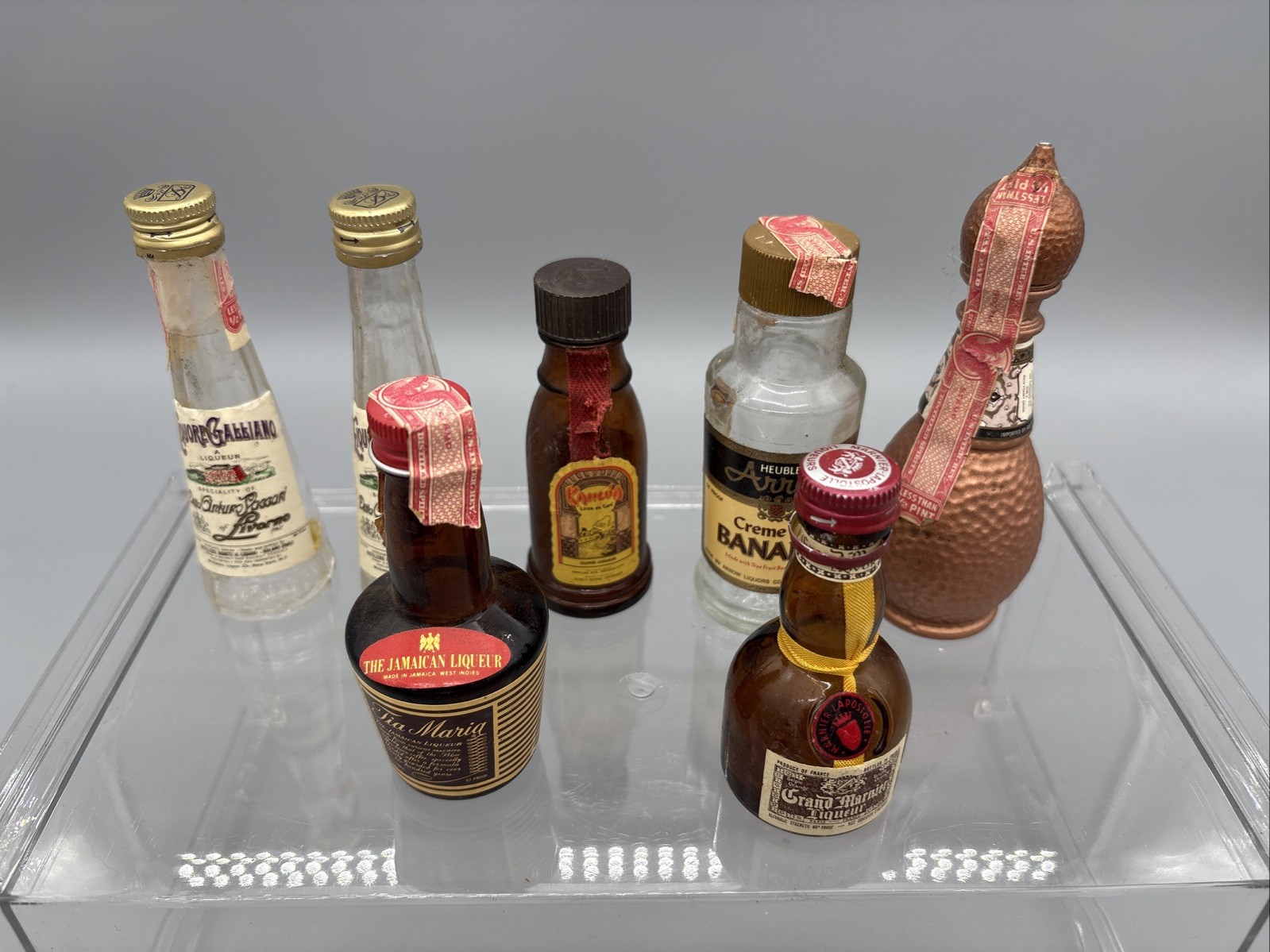 Vintage Miniature Alcohol Bottles Empty Lot of 7