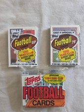 Topps Football 1 1987 Cello Pack 1 1988 Jumbo Pack & 1 1989 Cello Pack Unopened