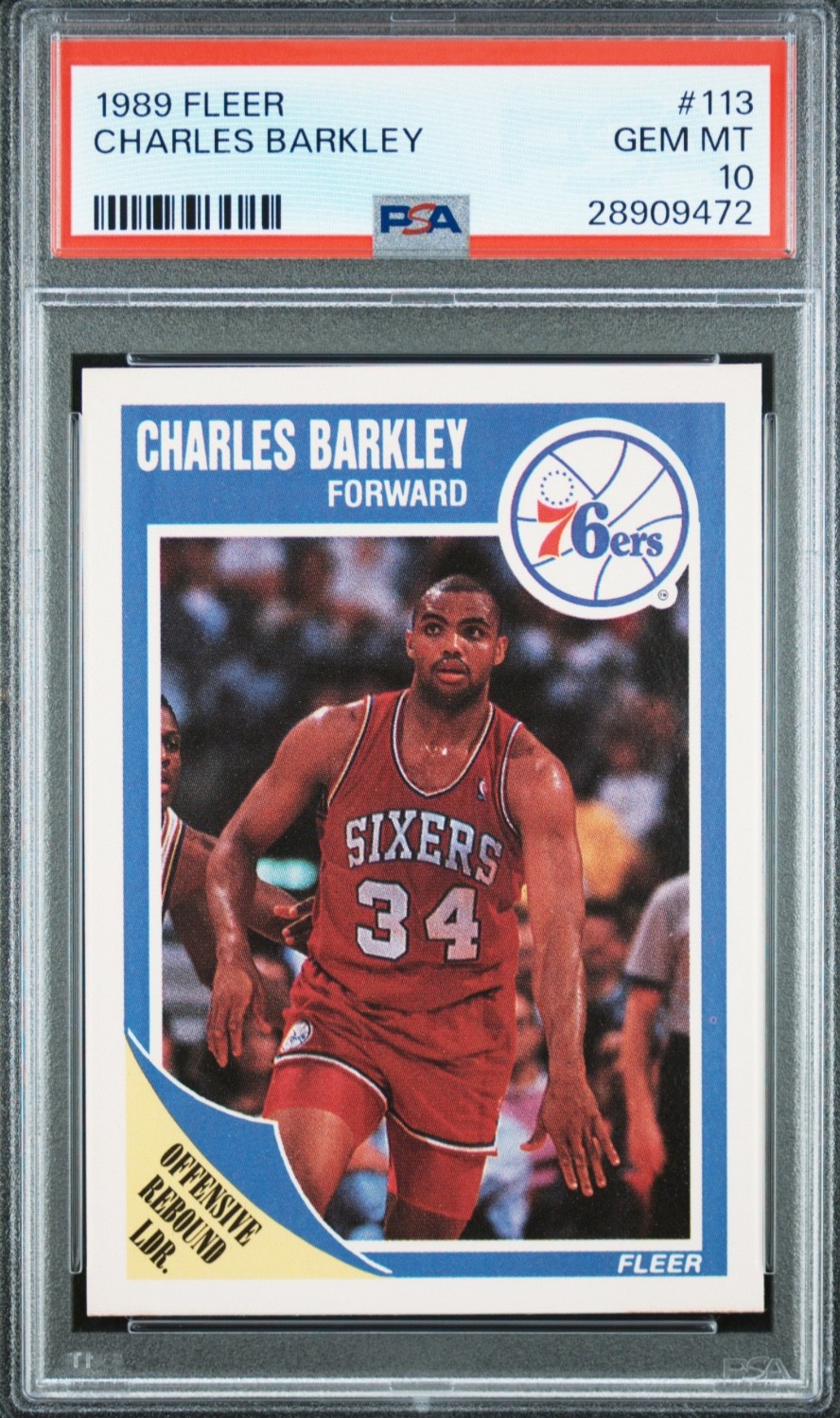 1989 Fleer — 4th Year — Charles Barkley — 💎 MINT PSA 10 — Reholder’d (Dec 2025)