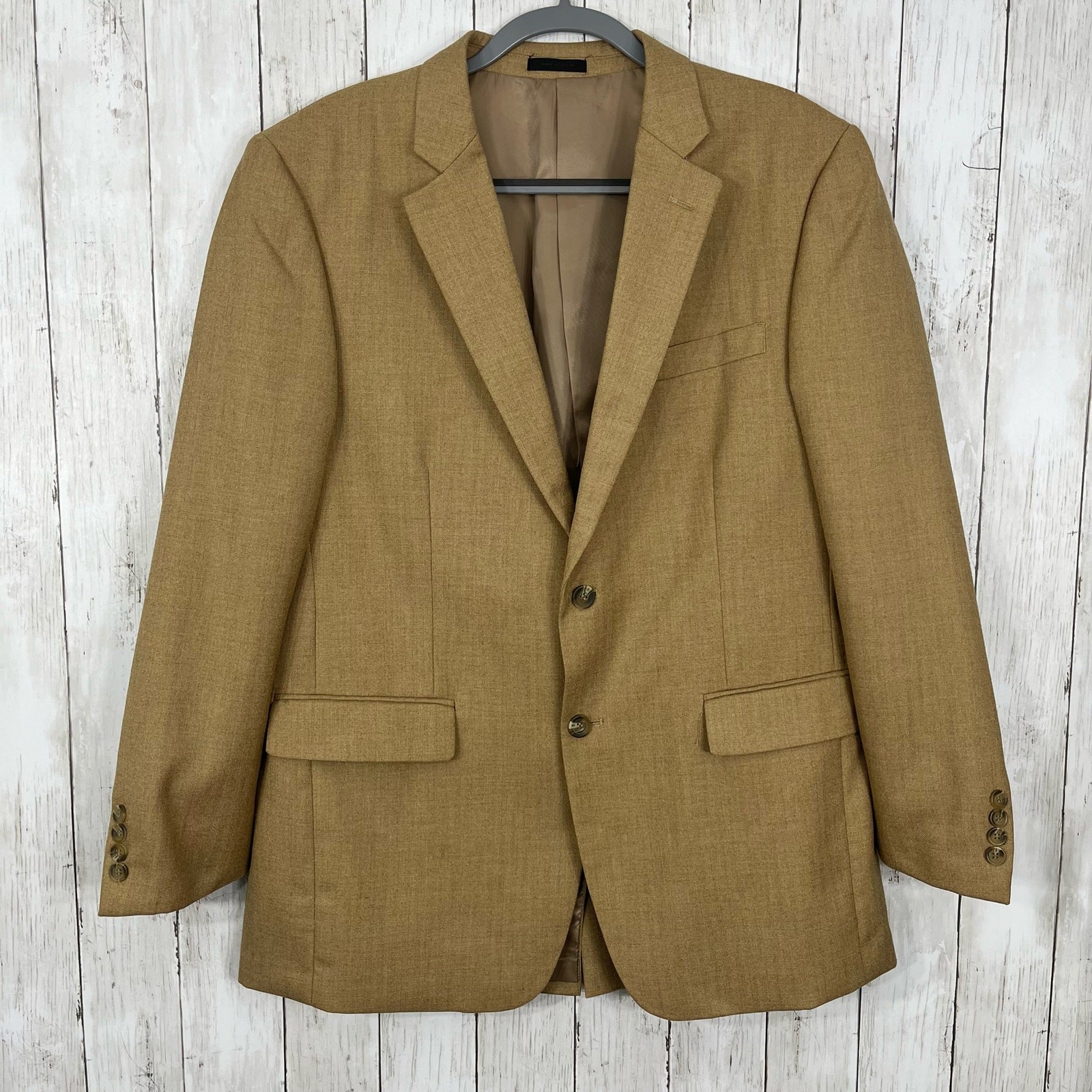 Andrew Fezza 2 Button Light Brown Tan Basic Suit … - image 1