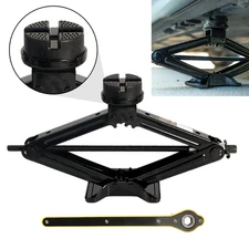 3Ton Scissor Jack Car Tire Lift Ratchet Wrench Handle Tool Jack Stand Rubber Pad