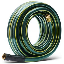 Solution4Patio Lead-in Green Garden Hose 5/8 in. x 25 ft. -Kink Free, No Leak...