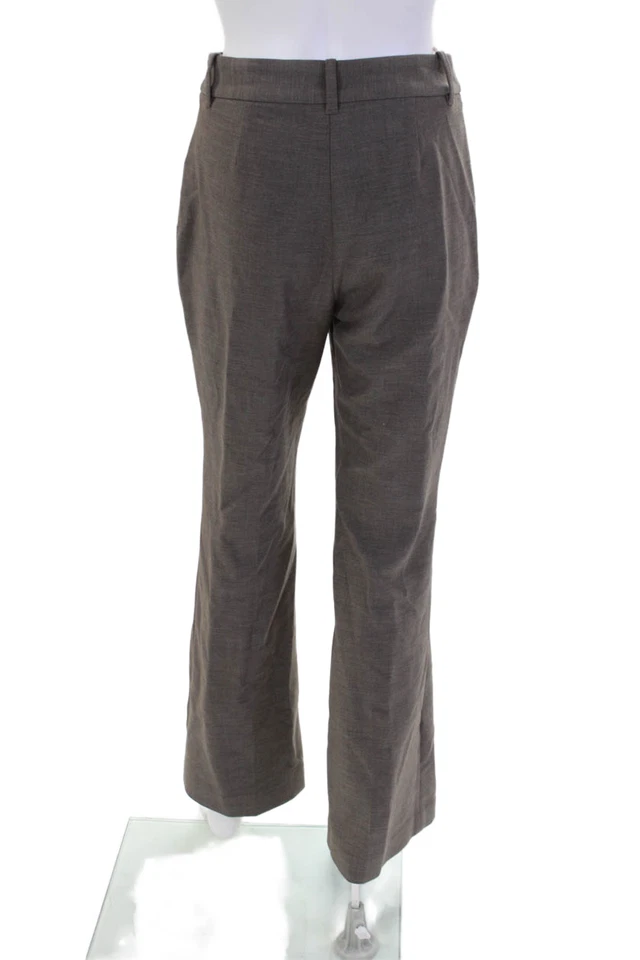 Wilfred Womens Flared Bottom Zipped Double Hook and Eye Pants Brown Size 4 - Image 3 of 4