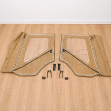 Folding Door Set Of Frame With Canvas Covers Fits Willys Jeep Cj2a Cj3abcj5