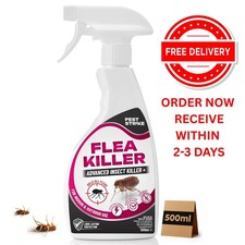 Flea Killer Spray 500ml Fast Acting Non-Staining Indoor Outdoor Use Pet Friendly