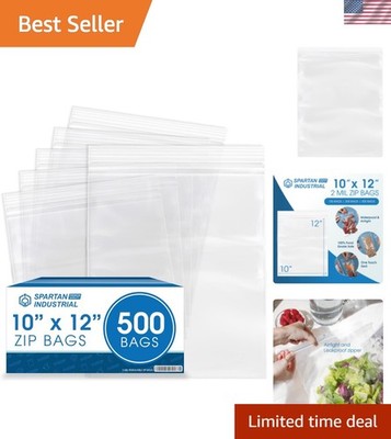 10'' x 12'' 2 Mil Clear Reclosable Poly Bags - Airtight Storage Solution 500 Pack