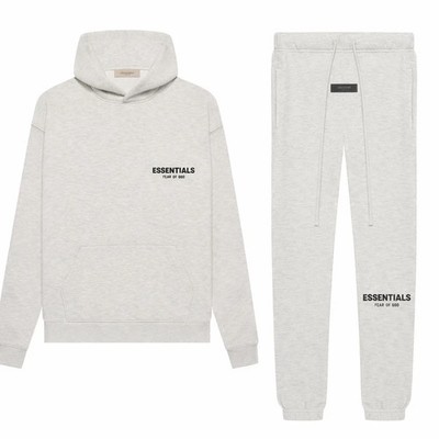 Essentials Light Oatmeal Hoodie and Cuffed Pants Set - ALL SIZES - FREE SHIP