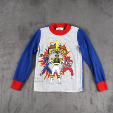 Vintage 90s Power Rangers Long Sleeve T Shirt Kids Size 6 Saban's Made In USA