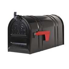 Postal PRO Mailbox Post-Mount Classic Black Steel USPS Approved Large Capacity