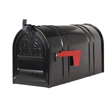 Postal PRO Mailbox Post-Mount Classic Black Steel USPS Approved Large Capacity