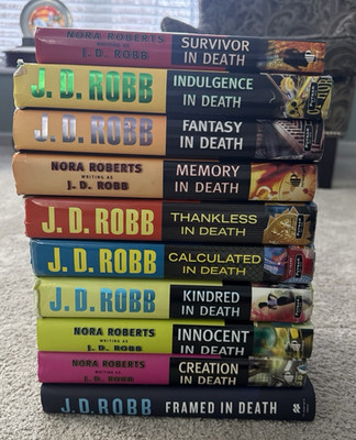 Lot of 10 J.D. Robb ''In Death'' Hardcover Books, Nora Roberts Series, Dust Jacket