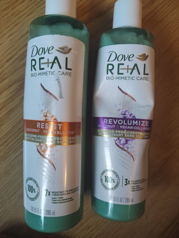 Dove RE+AL Bio-Mimetic Care Resist And Revolumize Conditioner Set, 10 oz each