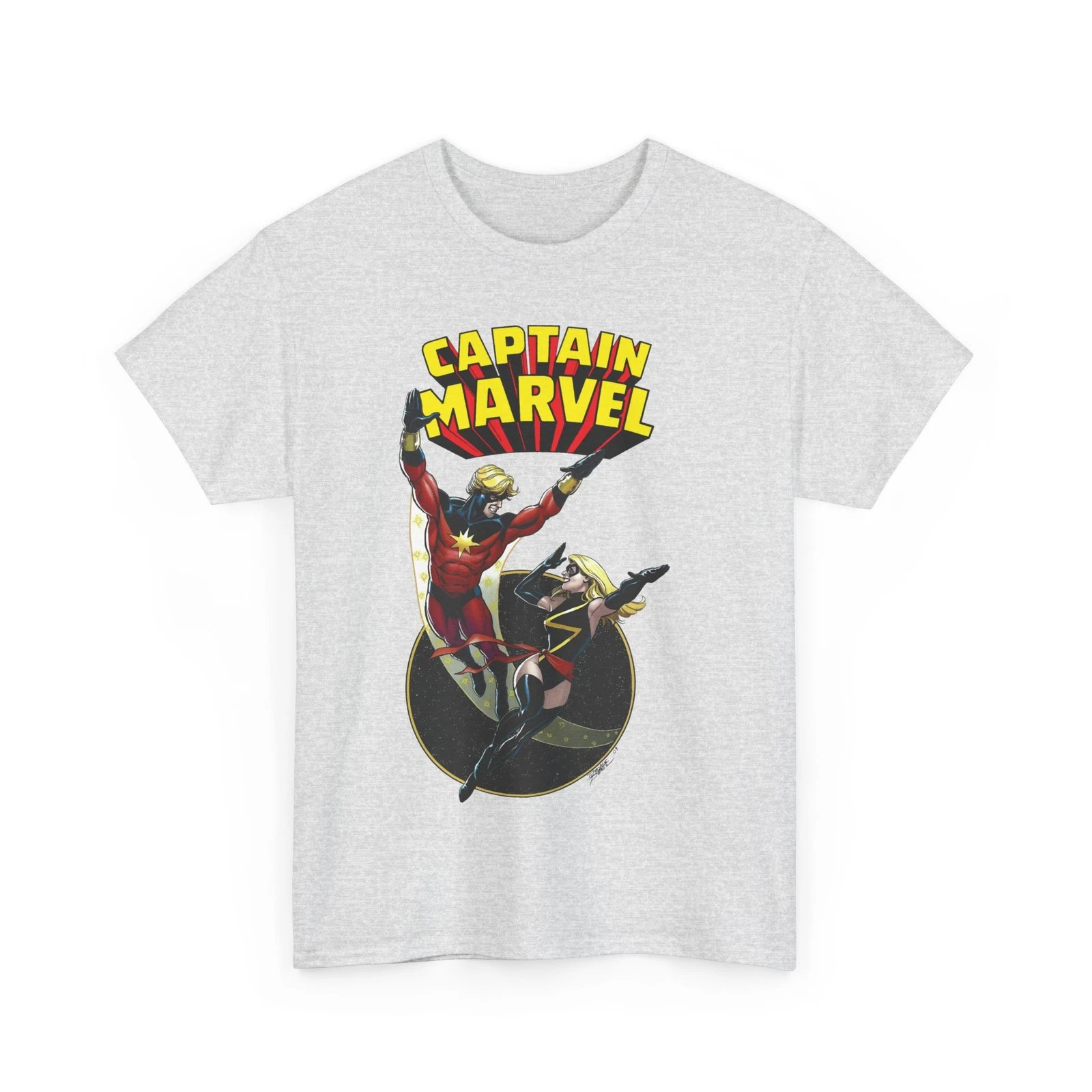 Captain Marvel T-Shirt - George Perez Art - Mar-Vell, Carol Danvers