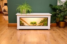 Modern White Reptile Vivarium / Tortoise Table - 1m Wide (3-4ft) with LED Light