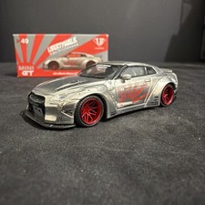MINI GT LB Works Nissan GT-R R35 Satin Silver LHD Liberty Walk #49 MGT00049-L
