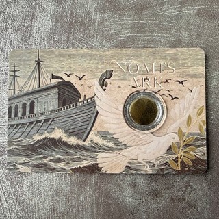 Moneda de oro Niue Noah's Ark 2025 50 centavos 1/1000 oz .9999 en tarjeta