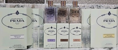 PRADA INFUSION PARFUM MINI SET ~ FIGUE SANTAL CHAI VANILLA Iris Ginger NIB Fig 