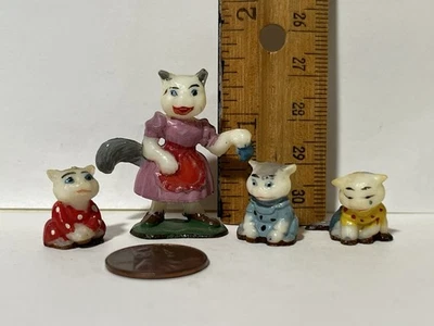 Marx Fairykins Mama Cat & Kittens plastic figure Nursery Rhyme classic character - Image 1 of 4