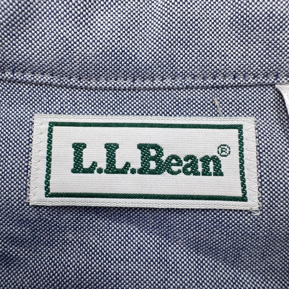 Camisa Oxford LL Bean de Colección Años 90 Para Hombre Grande Azul Mezcla de Algodón Hecha en EE. UU. *DEFECTUOSA Foto 2 de 4